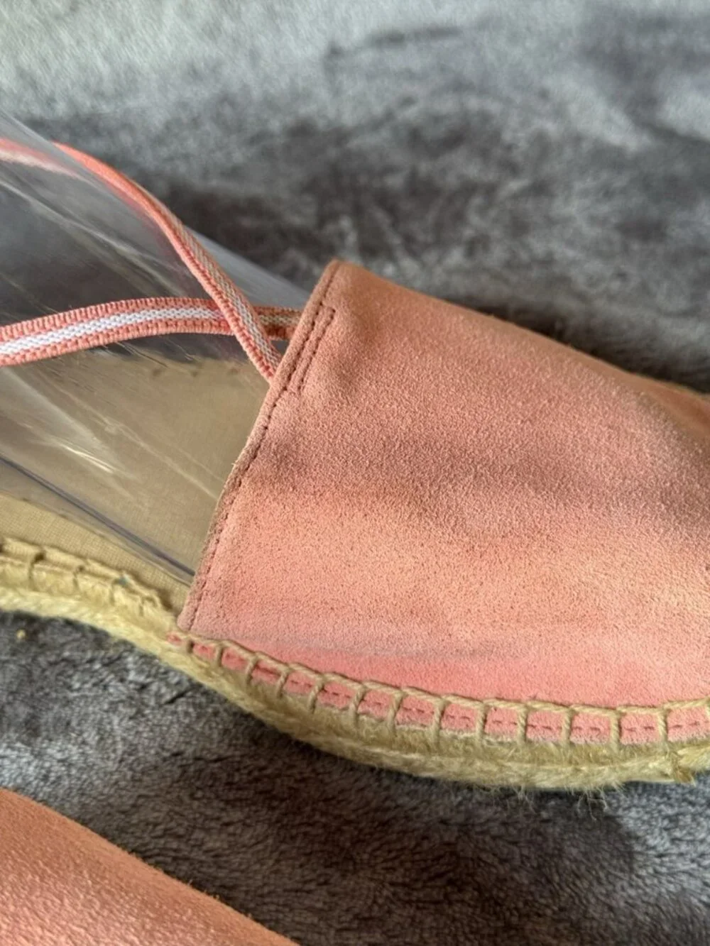 TALBOTS Pink Suede Leather Espadrilles Sandals Flats Sz 9.5 Casual Church Chic